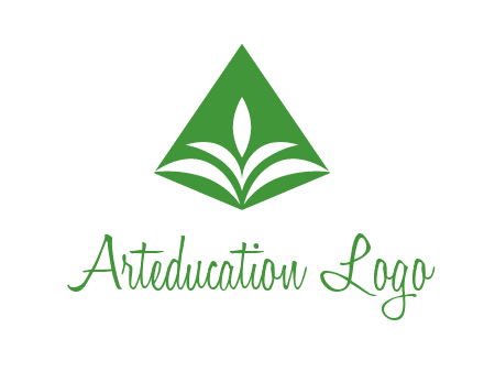 abstract plant in rhombus agriculture logo