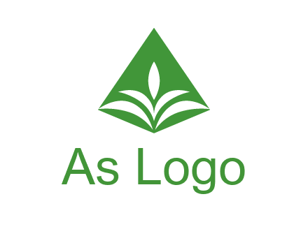 abstract plant in rhombus agriculture logo