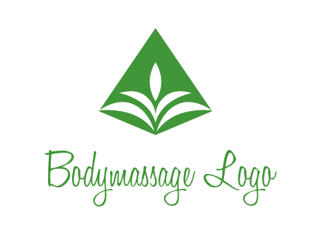 abstract plant in rhombus agriculture logo
