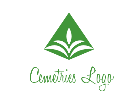 abstract plant in rhombus agriculture logo