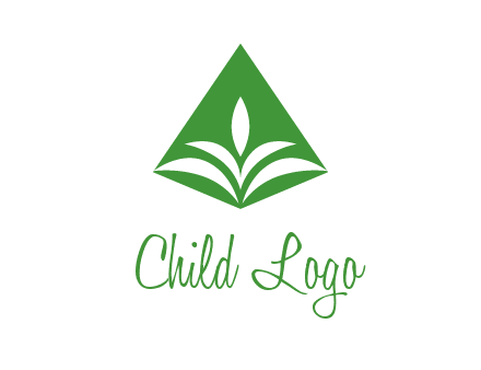 abstract plant in rhombus agriculture logo