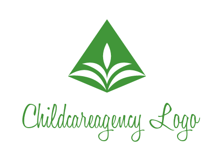 abstract plant in rhombus agriculture logo