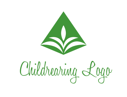 abstract plant in rhombus agriculture logo