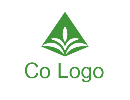abstract plant in rhombus agriculture logo