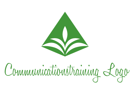 abstract plant in rhombus agriculture logo