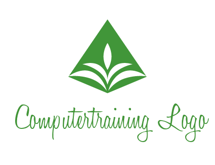 abstract plant in rhombus agriculture logo