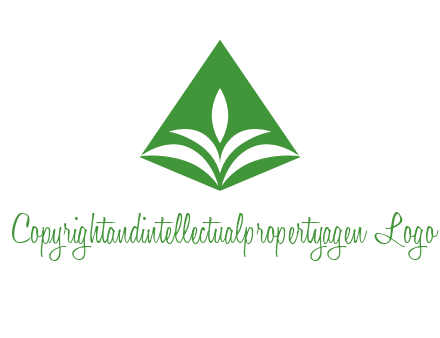 abstract plant in rhombus agriculture logo