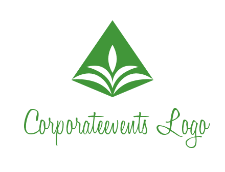 abstract plant in rhombus agriculture logo
