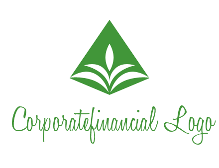 abstract plant in rhombus agriculture logo