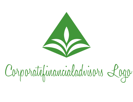 abstract plant in rhombus agriculture logo
