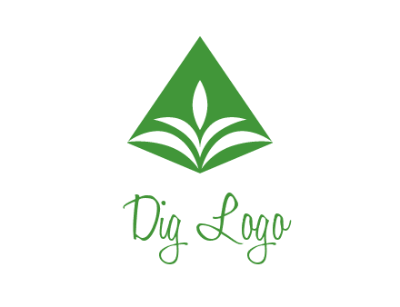 abstract plant in rhombus agriculture logo