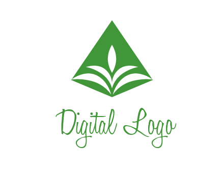 abstract plant in rhombus agriculture logo
