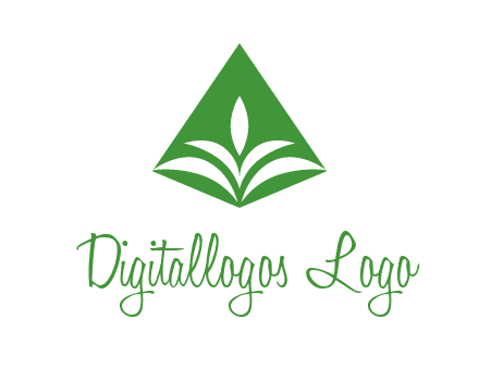 abstract plant in rhombus agriculture logo