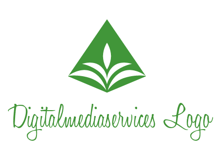 abstract plant in rhombus agriculture logo