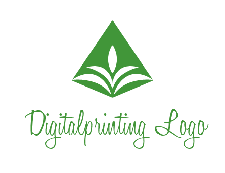 abstract plant in rhombus agriculture logo