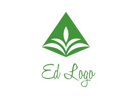 abstract plant in rhombus agriculture logo