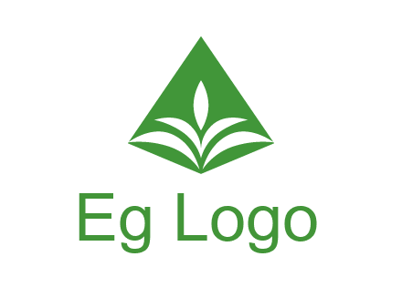 abstract plant in rhombus agriculture logo