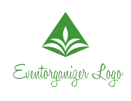 abstract plant in rhombus agriculture logo