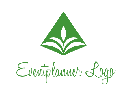 abstract plant in rhombus agriculture logo