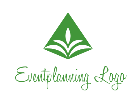 abstract plant in rhombus agriculture logo