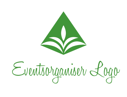 abstract plant in rhombus agriculture logo