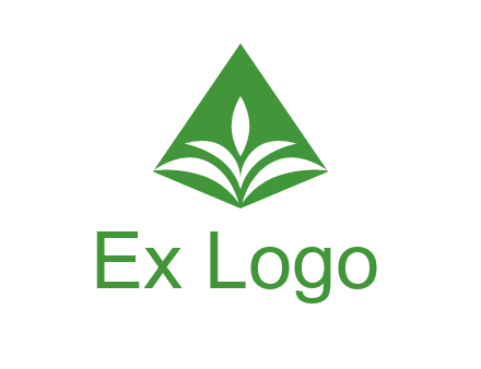 abstract plant in rhombus agriculture logo