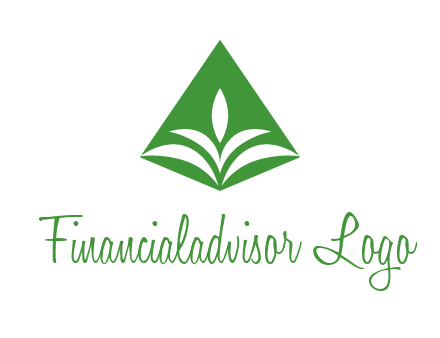 abstract plant in rhombus agriculture logo