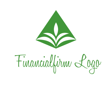 abstract plant in rhombus agriculture logo