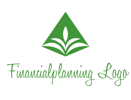 abstract plant in rhombus agriculture logo