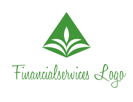 abstract plant in rhombus agriculture logo