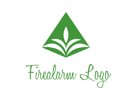 abstract plant in rhombus agriculture logo