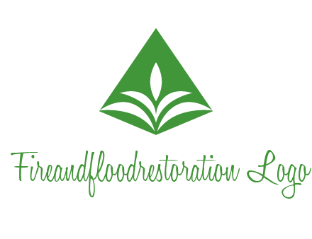 abstract plant in rhombus agriculture logo