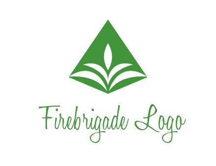abstract plant in rhombus agriculture logo