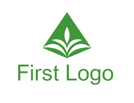 abstract plant in rhombus agriculture logo