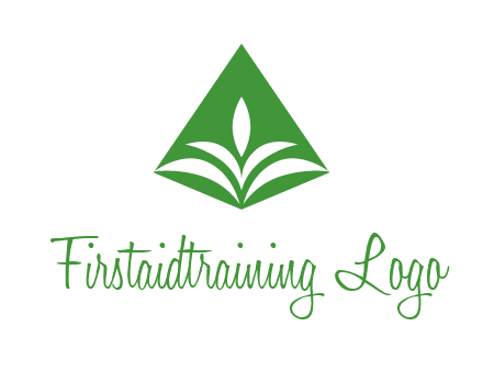 abstract plant in rhombus agriculture logo
