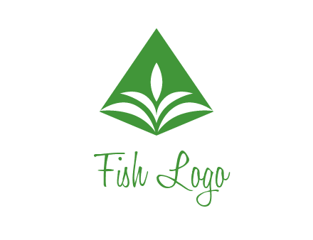 abstract plant in rhombus agriculture logo