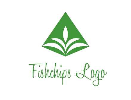 abstract plant in rhombus agriculture logo