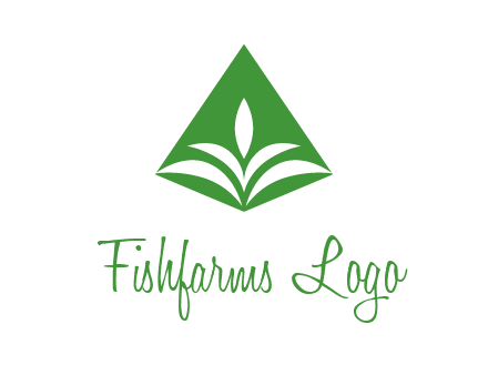 abstract plant in rhombus agriculture logo