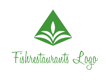 abstract plant in rhombus agriculture logo