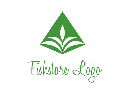 abstract plant in rhombus agriculture logo