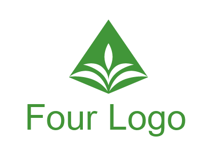 abstract plant in rhombus agriculture logo