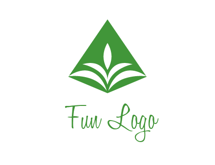 abstract plant in rhombus agriculture logo