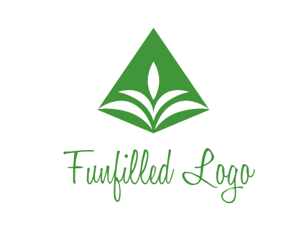 abstract plant in rhombus agriculture logo