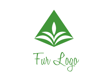 abstract plant in rhombus agriculture logo