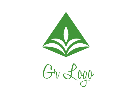 abstract plant in rhombus agriculture logo