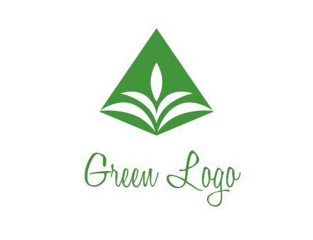abstract plant in rhombus agriculture logo
