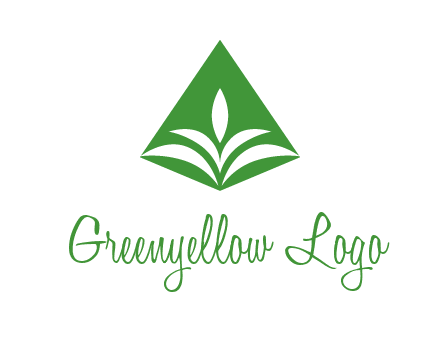 abstract plant in rhombus agriculture logo