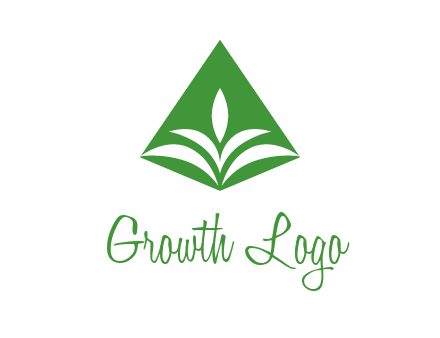 abstract plant in rhombus agriculture logo
