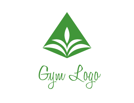 abstract plant in rhombus agriculture logo