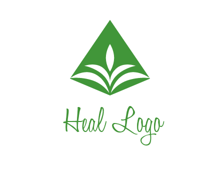 abstract plant in rhombus agriculture logo